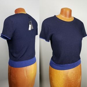 NWT Rag & Bone navy blue Cora tee large